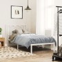 Metal bed frame with white headboard 80x200 cm by , Beds and slatted bases - Ref: Foro24-376168, Price: 72,38 €, Discount: %