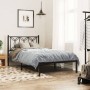 Bed frame with black metal headboard 100x200 cm by , Beds and slatted bases - Ref: Foro24-376123, Price: 94,38 €, Discount: %