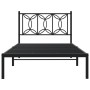 Bed frame with black metal headboard 100x200 cm by , Beds and slatted bases - Ref: Foro24-376123, Price: 94,38 €, Discount: %