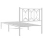 Metal bed frame with white headboard 80x200 cm by , Beds and slatted bases - Ref: Foro24-376168, Price: 72,38 €, Discount: %