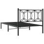 Bed frame with black metal headboard 100x200 cm by , Beds and slatted bases - Ref: Foro24-376123, Price: 94,38 €, Discount: %