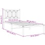 Metal bed frame with white headboard 80x200 cm by , Beds and slatted bases - Ref: Foro24-376168, Price: 72,38 €, Discount: %