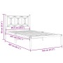 Estructura de cama con cabecero metal negro 100x200 cm de , Camas y somieres - Ref: Foro24-376123, Precio: 94,38 €, Descuento: %