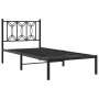 Bed frame with black metal headboard 90x200 cm by , Beds and slatted bases - Ref: Foro24-376121, Price: 73,99 €, Discount: %