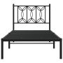 Bed frame with black metal headboard 90x200 cm by , Beds and slatted bases - Ref: Foro24-376121, Price: 73,99 €, Discount: %