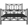 Bed frame with black metal headboard and footboard 107x203cm by , Beds and slatted bases - Ref: Foro24-376142, Price: 93,52 €...