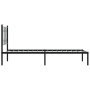 Bed frame with black metal headboard 90x200 cm by , Beds and slatted bases - Ref: Foro24-376121, Price: 73,99 €, Discount: %