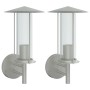 Outdoor wall lights 2 units stainless steel silver by , Outdoor lighting - Ref: Foro24-4006245, Price: 49,99 €, Discount: %