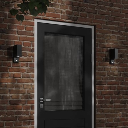 Outdoor wall lamps with sensor 2 units black aluminum by , Outdoor lighting - Ref: Foro24-4006309, Price: 45,44 €, Discount: %