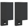 Lámparas de pared de exterior con sensor 2 uds aluminio negro de , Iluminación de exterior - Ref: Foro24-4006309, Precio: 48,...