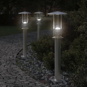 Outdoor floor lamp, silver stainless steel, 60 cm by , Outdoor lighting - Ref: Foro24-4006349, Price: 34,99 €, Discount: %