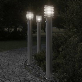 Outdoor floor lamps with sensor 3 pcs stainless steel 110cm by , Outdoor lighting - Ref: Foro24-4006368, Price: 144,99 €, Dis...