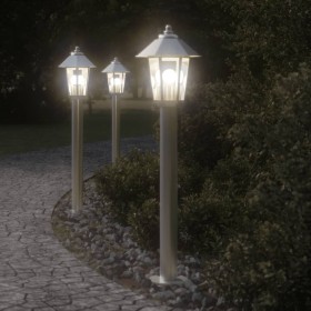 Outdoor floor lamps, 3 units, stainless steel, 80 cm by , Outdoor lighting - Ref: Foro24-4006382, Price: 99,99 €, Discount: %