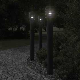 Outdoor floor lamps with plug 3 pcs black steel 110 cm by , Outdoor lighting - Ref: Foro24-4006380, Price: 143,69 €, Discount: %