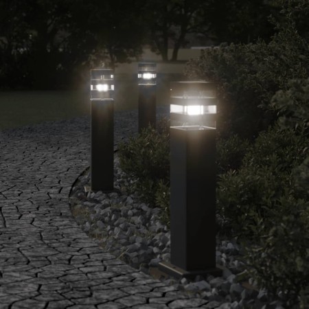 Outdoor floor lamps, set of 3, black aluminum, 50 cm by , Outdoor lighting - Ref: Foro24-4006394, Price: 85,99 €, Discount: %