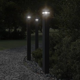 Outdoor floor lamps with plug, set of 3, black aluminum, 110 cm. by , Outdoor lighting - Ref: Foro24-4006410, Price: 148,99 €...