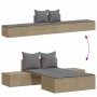 Double sun lounger with beige synthetic rattan cushions by , Loungers - Ref: Foro24-368392, Price: 305,45 €, Discount: %