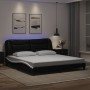 Estructura cama con LED cuero sintético negro blanco 180x200 cm de , Camas y somieres - Ref: Foro24-3214189, Precio: 241,67 €...