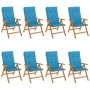 Reclining garden chairs and 8 solid teak wood cushions by , Garden chairs - Ref: Foro24-3196527, Price: 1,00 €, Discount: %