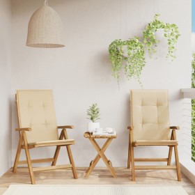 Reclining garden chairs and 2 solid teak wood cushions by , Garden chairs - Ref: Foro24-3196436, Price: 312,45 €, Discount: %