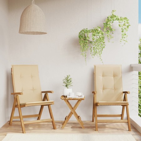 Reclining garden chairs and 2 solid teak wood cushions by , Garden chairs - Ref: Foro24-3196436, Price: 310,91 €, Discount: %