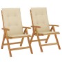 Reclining garden chairs and 2 solid teak wood cushions by , Garden chairs - Ref: Foro24-3196436, Price: 310,91 €, Discount: %