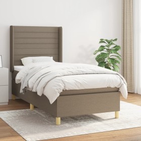 Box spring bed with gray taupe fabric mattress 90x190 cm by , Beds and slatted bases - Ref: Foro24-3132037, Price: 375,77 €, ...