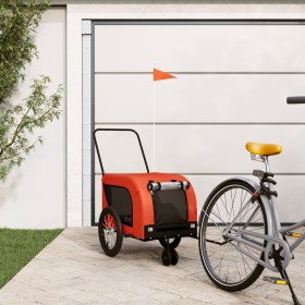 Bicycle pet trailer, iron frame, Oxford fabric, orange and black. by , pet strollers - Ref: Foro24-94019, Price: 112,99 €, Di...