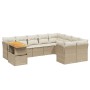 Gartensofa-Set mit 10-teiligen beigen Kissen aus synthetischem Rattan. von , Gartensets - Ref: Foro24-3271016, Preis: 802,30 ...