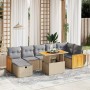 Garden sofa set with beige cushions, 8 pieces, PE rattan. by , Garden sets - Ref: Foro24-3276258, Price: 611,15 €, Discount: %