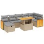 Garden sofa set with beige cushions, 8 pieces, PE rattan. by , Garden sets - Ref: Foro24-3276258, Price: 611,15 €, Discount: %