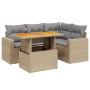 Garden sofa set with 5-piece synthetic rattan beige cushions by , Garden sets - Ref: Foro24-3271297, Price: 419,04 €, Discoun...