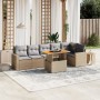 Set of 7-piece garden sofas and beige synthetic rattan cushions by , Garden sets - Ref: Foro24-3271325, Price: 541,77 €, Disc...