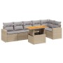 Set of 7-piece garden sofas and beige synthetic rattan cushions by , Garden sets - Ref: Foro24-3271325, Price: 541,77 €, Disc...