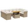 Gartensofa-Set mit 10-teiligen beigen Kissen aus synthetischem Rattan. von , Gartensets - Ref: Foro24-3270995, Preis: 802,30 ...