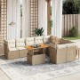 Gartensofa-Set mit 10-teiligen beigen Kissen aus synthetischem Rattan. von , Gartensets - Ref: Foro24-3271009, Preis: 802,30 ...