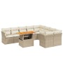 Gartensofa-Set mit 10-teiligen beigen Kissen aus synthetischem Rattan. von , Gartensets - Ref: Foro24-3271009, Preis: 802,30 ...