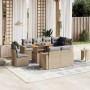 Gartensofagarnitur 9-teilig mit Kissen aus synthetischem Rattan in Beige. von , Gartensets - Ref: Foro24-3271409, Preis: 697,...