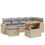 Set of 7-piece garden sofas and beige synthetic rattan cushions by , Garden sets - Ref: Foro24-3271416, Price: 502,65 €, Disc...