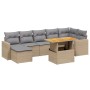 Garden sofa set with beige cushions, 8 pieces, PE rattan. by , Garden sets - Ref: Foro24-3271423, Price: 568,16 €, Discount: %