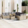 Gartensofa-Set 11-teilig mit beigen Polstern aus synthetischem Rattan von , Gartensets - Ref: Foro24-3271507, Preis: 770,52 €...