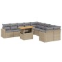 Gartensofa-Set 11-teilig mit beigen Polstern aus synthetischem Rattan von , Gartensets - Ref: Foro24-3271507, Preis: 770,52 €...