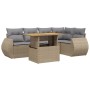 Gartensofa-Set mit 6-teiligen Kissen aus synthetischem Rattan in Beige. von , Gartensets - Ref: Foro24-3272186, Preis: 489,80...