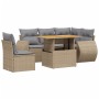 Gartensofa-Set mit 6-teiligen Kissen aus synthetischem Rattan in Beige. von , Gartensets - Ref: Foro24-3272200, Preis: 496,08...