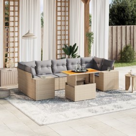 Garden sofa set with beige cushions, 8 pieces, PE rattan. by , Garden sets - Ref: Foro24-3272550, Price: 657,97 €, Discount: %