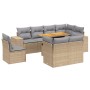 Gartensofagarnitur 9-teilig mit Kissen aus synthetischem Rattan in Beige. von , Gartensets - Ref: Foro24-3272732, Preis: 753,...