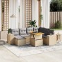 Garden sofa set with beige cushions, 8 pieces, PE rattan. by , Garden sets - Ref: Foro24-3272753, Price: 610,13 €, Discount: %