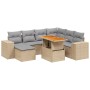 Garden sofa set with beige cushions, 8 pieces, PE rattan. by , Garden sets - Ref: Foro24-3272753, Price: 610,13 €, Discount: %