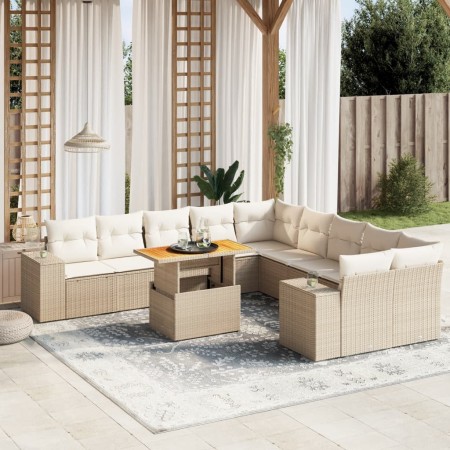 Garden sofa set 11 pieces with beige synthetic rattan cushions by , Garden sets - Ref: Foro24-3272829, Price: 893,08 €, Disco...