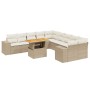 Gartensofa-Set 11-teilig mit beigen Polstern aus synthetischem Rattan von , Gartensets - Ref: Foro24-3272829, Preis: 899,99 €...